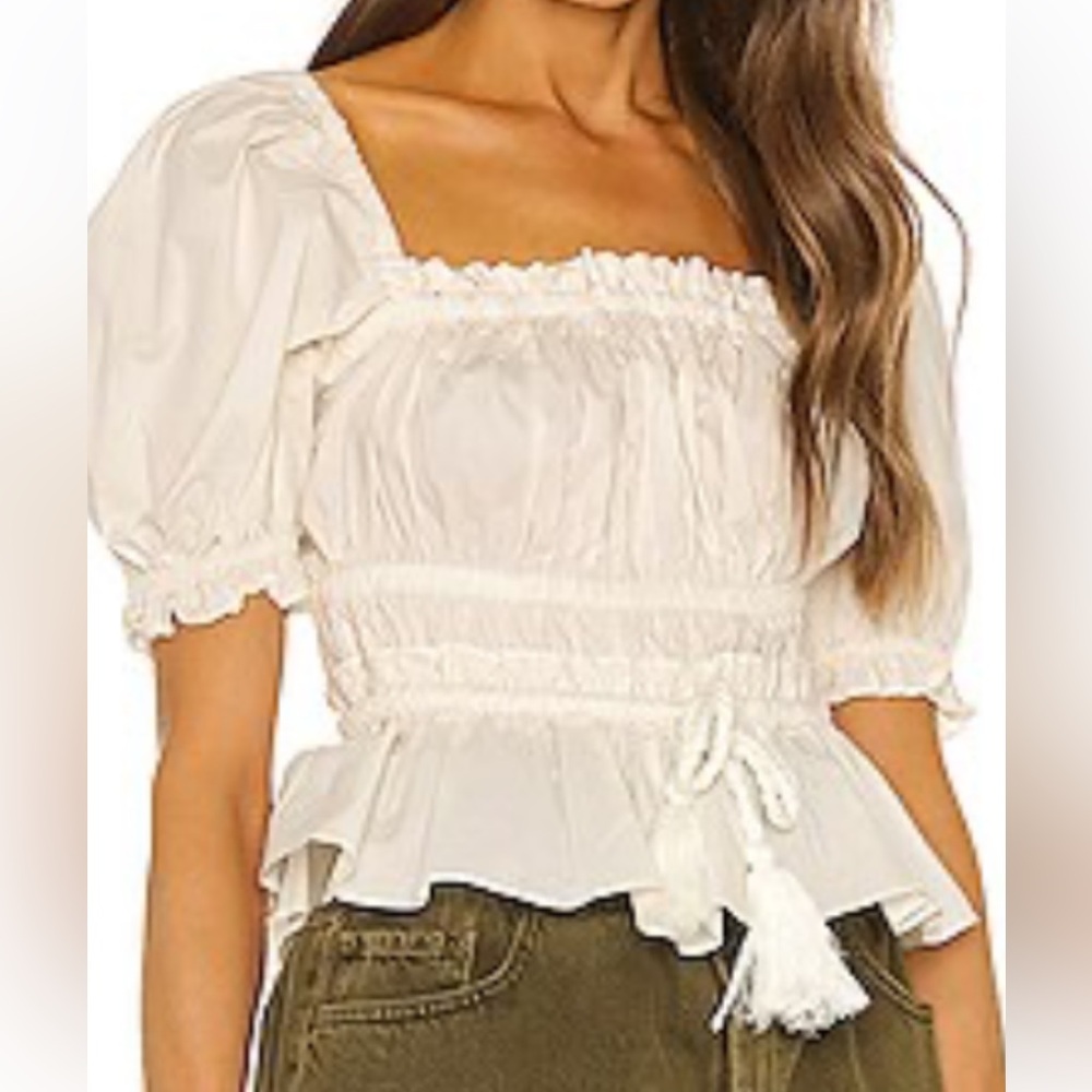 Ulla Johnson Evita Poplin Puff Sleeve Top